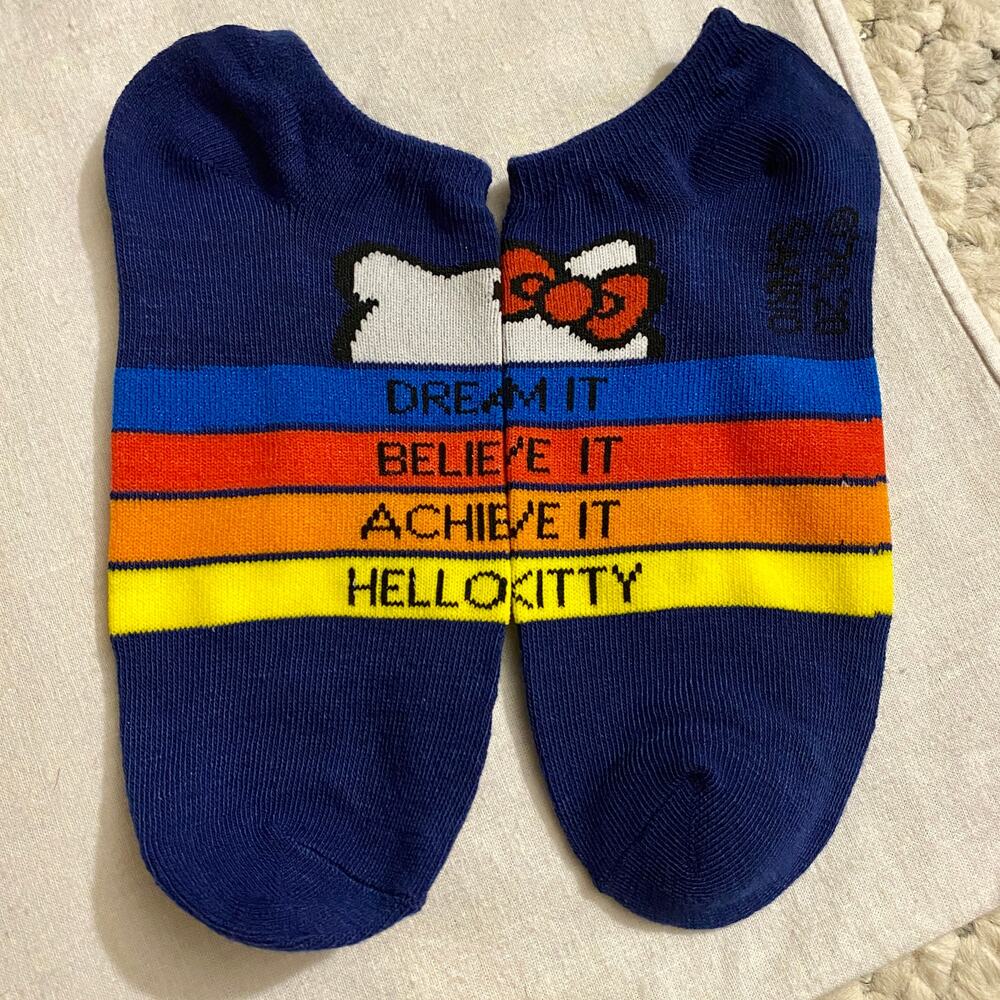 Hello Kitty RAINBOW CAT bow Blue Dream Socks NEW Limited Edition sanrio adult 89